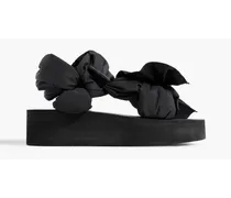 Bow-embellished faille platform sandals - Black