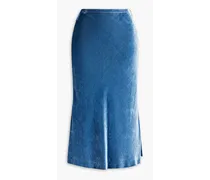 Velvet midi skirt - Blue