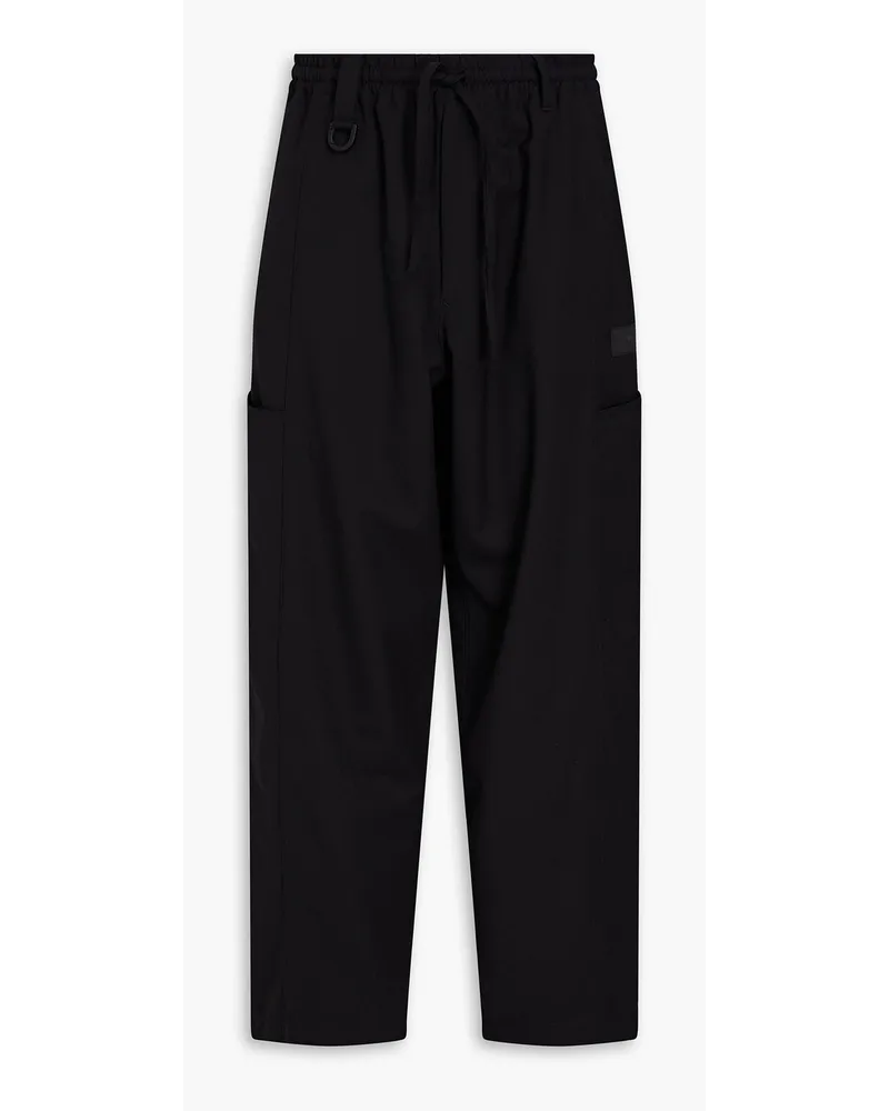 Y-3 Wool-blend twill cargo pants - Black Black