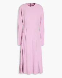 Another Tomorrow Pleated stretch-crepe midi dress - Pink Pink