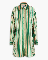 3.1 phillip lim Striped cotton-poplin mini shirt dress - Green Green