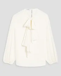 Valentino Garavani Pussy-bow silk-crepe blouse - White White