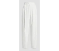 Crepe tapered pants - White