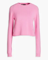 Maje Intarsia cashmere-blend sweater - Pink Pink