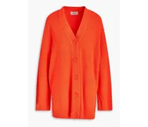 Cotton-blend terry cardigan - Orange