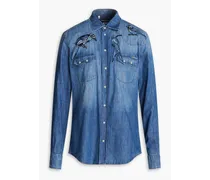 Embroidered denim shirt - Blue