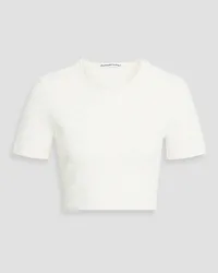 Alexander Wang Cropped jacquard-knit top - White White