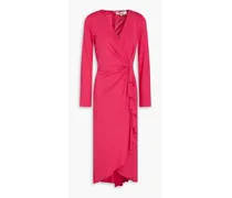 Aradia wrap-effect jersey midi dress - Pink