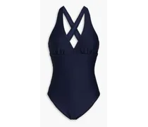 Ribbed underwired swimsuit - Blue