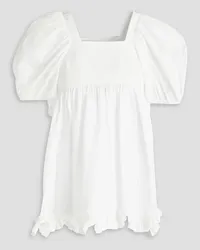 Cecilie Bahnsen Vega gathered taffeta top - White White