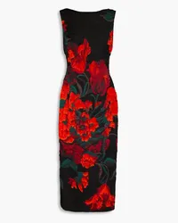 Oscar de la Renta Fil coupé brocade midi dress - Black Black