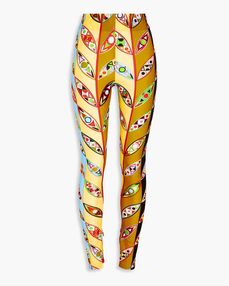 Emilio Pucci Printed stretch-jersey leggings - Yellow Yellow