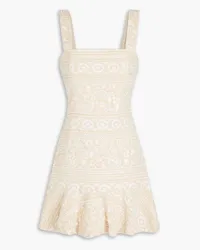 Alice + Olivia Alice Olivia - Embroidered cotton mini dress - Neutral Neutral