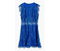 Guipure lace mini dress - Blue