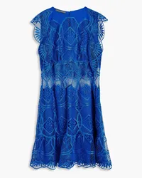 Alberta Ferretti Guipure lace mini dress - Blue Blue