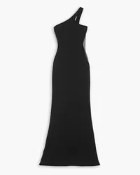 Stella McCartney One-shoulder tulle-paneled stretch-cady gown - Black Black