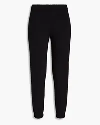 Maisie Wilen Cropped printed cotton-fleece track pants - Black Black