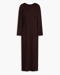 TOVE Hollie washed silk-crepon midi dress - Brown Brown