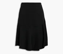 Fluted stretch-satin skirt - Black