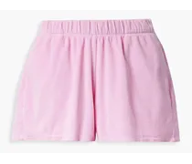 Cotton-blend velour shorts - Pink