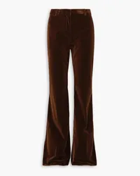 Etro Cotton-blend velvet bootcut pants - Brown Brown