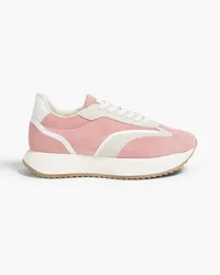 Good News Kook suede-trimmed corduroy sneakers - Pink Pink