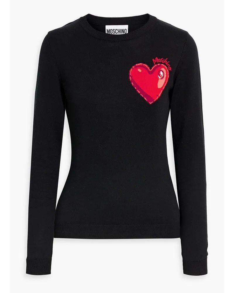 Moschino Intarsia cotton sweater - Black Black