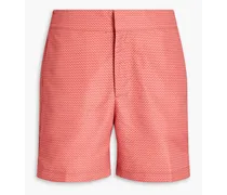 Mid-length printed swim shorts - Red