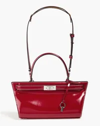 Tory Burch Lee glossed-leather tote - Red Red