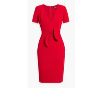 Wrap-effect cady mini dress - Red