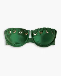 Zimmermann Devi strapless eyelet-embellished bikini top - Green Green