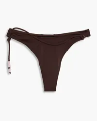 Jacquemus Barco bead-embellished mid-rise bikini briefs - Brown Brown