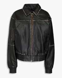 MUUBAA Zinnia leather bomber jacket - Black Black