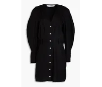 Sefer linen and cotton-blend twill mini dress - Black