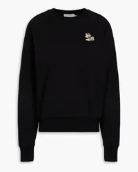 Kitsuné Appliquéd French cotton terry sweatshirt - Black Black