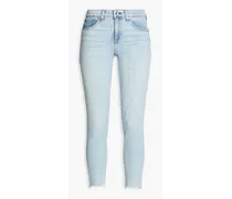 Frayed mid-rise skinny jeans - Blue
