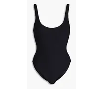 Rachel stretch-seersucker swimsuit - Black