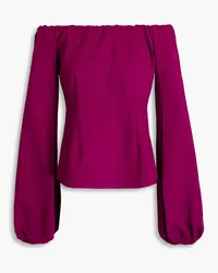 Sara Battaglia Off-the-shoulder jersey top - Purple Purple