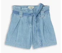 Hillary cotton and Lyocell-blend chambray shorts - Blue
