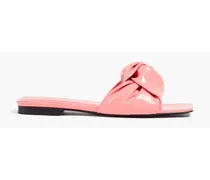 Lina twisted patent-leather slides - Pink