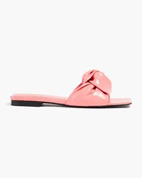 by FAR Lina twisted patent-leather slides - Pink Pink