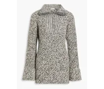 Ribbed alpaca-blend half-zip sweater - Gray