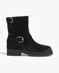 TOD'S Buckled suede ankle boots - Black Black