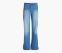 Leenah faded high-rise bootcut jeans - Blue