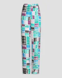 Emilio Pucci Printed silk-twill wide-leg pants - White White