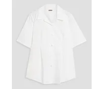 Pleated cotton-poplin shirt - White