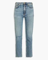 Rag & Bone Wren distressed high-rise slim-leg jeans - Blue Blue