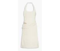 Hielo cutout draped wool-blend halterneck dress - White