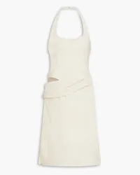 Jacquemus Hielo cutout draped wool-blend halterneck dress - White White