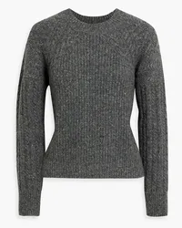 Autumn Cashmere Mélange ribbed and cable-knit sweater - Gray Gray